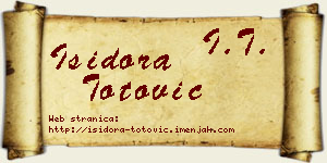 Isidora Totović vizit kartica